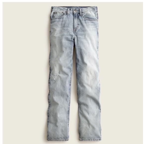J.Crew Point Sur High Rise Straight Leg Jeans Light Wash Distressed Denim - Picture 4 of 9